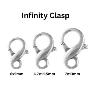 Sterling Silver Infinity Clasp, 3 Sizes, (SS/869)