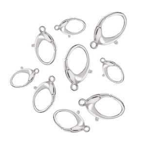 Sterling Silver Oval Cast Balloon Clasp, Oval Silver Clasp Available in 3 Sizes - 6.5x13.5mm, 9x17mm, 11x21.5mm, (SS-851)