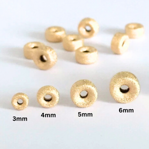 14K Gold Filled Stardust Roundel Beads, Rondell Beads in 4 Sizes - 3mm, 4mm, 5mm and 6mm, (GF-581)