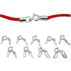 Sterling Silver End Cap Tube w/Ring, Crimp Tube Available in 3 Sizes - 2mm, 3mm & 4mm Internal Diameter, (SS-503)