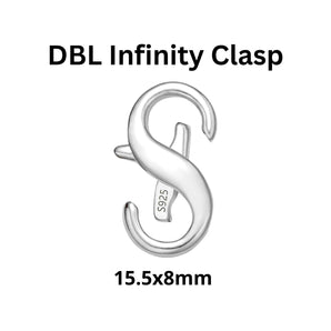 Sterling Silver Double Interchangeable Infinity Clasp, 15.5x8mm Infinity Clasp, (SS-1009)