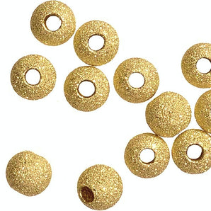 14K Gold Filled Stardust Round Beads, 7 Sizes, (GF-580)