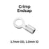 Sterling Silver Crimp End Cap With Flat Ring, Crimp End Tubes 1.7 mm ODx1 mm ID (SS-503-1)