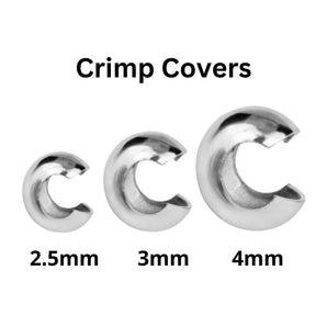 Sterling Silver Crimp Cover, Crimping Cover Available in 3 Sizes - 2.5mm, 3mm & 4mm, (SS-754)