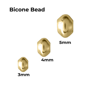 14k Gold Filled Rombo Bicone Bead, Gold Bicone Spacer Bead Available in 3 Sizes - 3mm, 4mm & 5mm