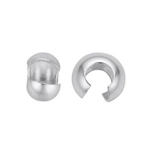 Sterling Silver Crimp Cover, Crimping Cover Available in 3 Sizes - 2.5mm, 3mm & 4mm, (SS-754)