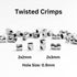 Sterling Silver Twisted Crimp Beads,  Twisted Tube Crimp Available in 2 Sizes - 2x2 & 2x3 mm, (SS-752T)