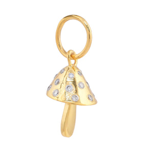 14k Solid Gold Diamond Baby Mushroom  Pendant,  (14K-DP-132)