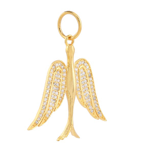 14k Solid Gold & Diamond Dove Pendant,  (14K-DP-136)