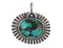 Sterling Silver Turquoise Fluted Oval Handcrafted Artisan Pendant, (SP-5725)