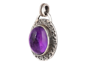Sterling Silver Amethyst Handcrafted Artisan Pendant, (SP-5723)
