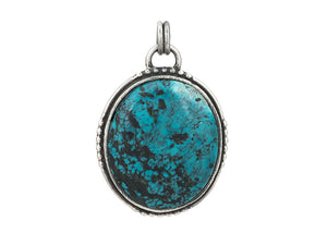 Sterling Silver & Turquoise Handcrafted Artisan Pendant, (SP-5883)