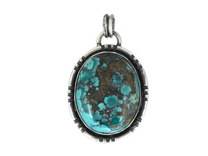Sterling Silver & Turquoise Handcrafted Artisan Pendant, (SP-5911)