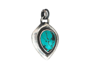 Sterling Silver & Turquoise Handcrafted Artisan Pendant, (SP-5875)