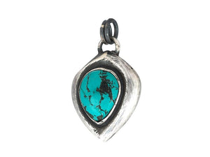 Sterling Silver & Turquoise Handcrafted Artisan Pendant, (SP-5875)