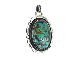 Sterling Silver & Turquoise Handcrafted Artisan Pendant, (SP-5908)