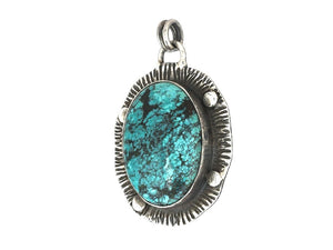 Sterling Silver & Turquoise Handcrafted Artisan Pendant, (SP-5905)