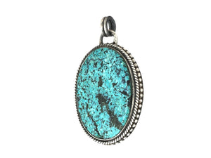 Sterling Silver & Turquoise Handcrafted Artisan Pendant, (SP-5886)