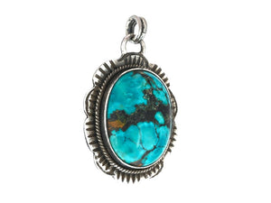 Sterling Silver & Turquoise Handcrafted Artisan Pendant, (SP-5888)