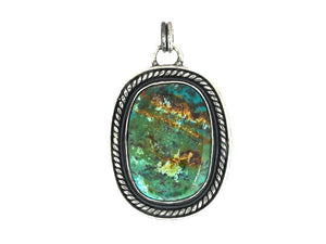Sterling Silver & Turquoise Handcrafted Artisan Pendant, (SP-5898)