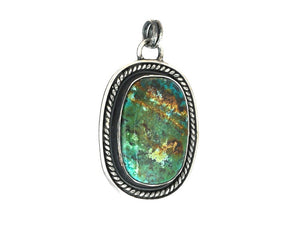 Sterling Silver & Turquoise Handcrafted Artisan Pendant, (SP-5898)