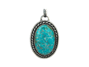 Sterling Silver & Turquoise Handcrafted Artisan Pendant, (SP-5896)