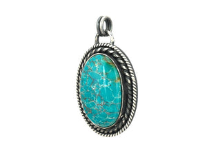 Sterling Silver & Turquoise Handcrafted Artisan Pendant, (SP-5896)