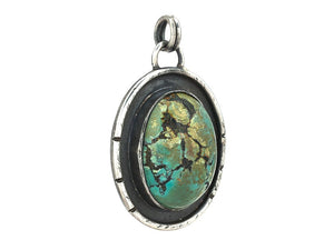 Sterling Silver & Turquoise Handcrafted Artisan Pendant, (SP-5878)