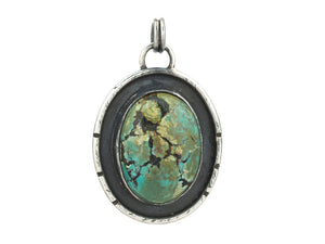 Sterling Silver & Turquoise Handcrafted Artisan Pendant, (SP-5878)