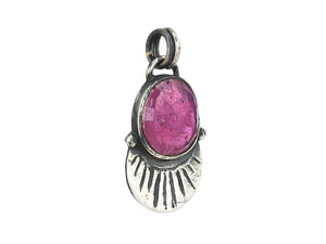Sterling Silver & Ruby Handcrafted Artisan Pendant, (SP-5907)