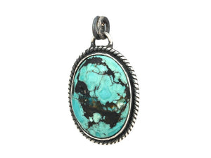 Sterling Silver & Turquoise Handcrafted Artisan Pendant, (SP-5892)