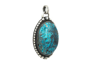 Sterling Silver & Turquoise Handcrafted Artisan Pendant, (SP-5882)