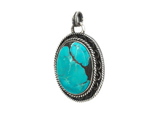 Sterling Silver & Turquoise Handcrafted Artisan Pendant, (SP-5890)