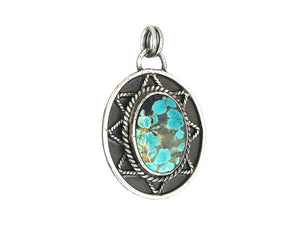 Sterling Silver & Turquoise Handcrafted Artisan Pendant, (SP-5873)