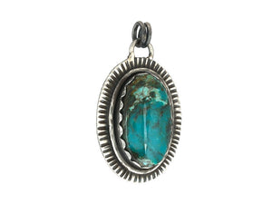 Sterling Silver & Turquoise Handcrafted Artisan Pendant, (SP-5874)