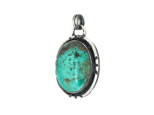 Sterling Silver & Turquoise Handcrafted Artisan Pendant, (SP-5877)