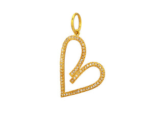 Pave Diamond Love Heart Pendant, (DPM-1359)