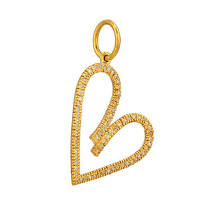 Pave Diamond Love Heart Pendant, (DPM-1359)