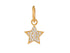 14k Solid Gold & Diamond Star Charm, (14K-DCH-880)