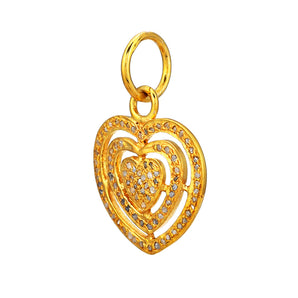 Pave Diamond Love Heart Pendant, (DPM-1361)