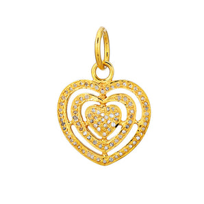 Pave Diamond Love Heart Pendant, (DPM-1361)