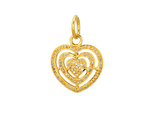 Pave Diamond Love Heart Pendant, (DPM-1361)