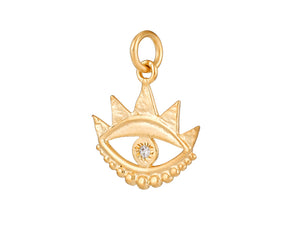 Sterling Silver Vermeil Evil Eye Pendant in 14K Gold Micron Vermeil, (SP-5947)