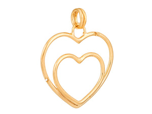 Sterling Silver Vermeil Mother & Child Heart in 14K Gold Micron, (SP-5930)