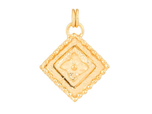 Sterling Silver Lotus Medallion in 14K Gold Micron,  (SP-5934)