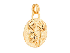 Sterling Silver Vermeil Dendolin Flower Pendant in 14K Gold Micron, (SP-5920)