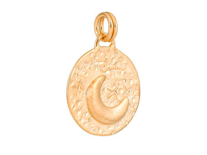 Sterling Silver Vermeil Crescent Moon, in 14K Gold Micron, (SP-5927)