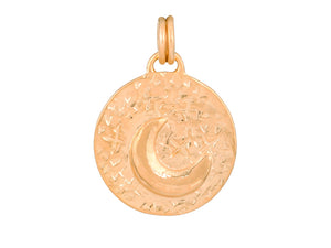 Sterling Silver Vermeil Crescent Moon, in 14K Gold Micron, (SP-5927)