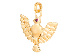 Sterling Silver Vermeil Eagle Pendant in 14K Gold Micron, (SP-5944)