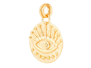Sterling Silver Evil Eye Medallion in 14K Gold Micron Vermeil, (SP-5939)